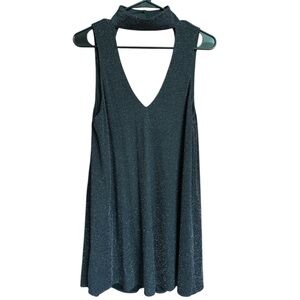 Show Me Your Mumu Black Metallic Whimsigoth LBD Mini Dress Women’s Medium